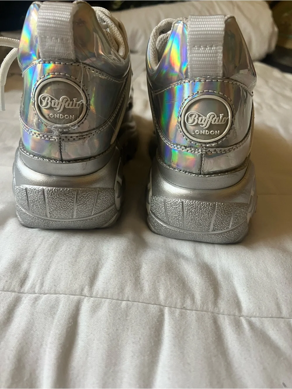 Buffalo David Bitton Holographic Silver Sneakers